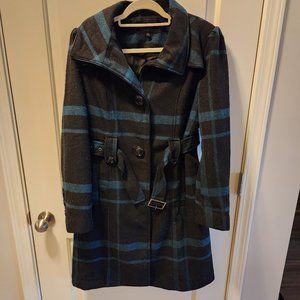 Steven Madden plaid trench coat XL